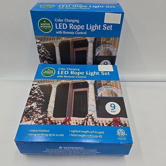 Winter Wonder‎ Lane 9' Color Changing LED Rope Light with Remote Control 2 Boxes - Picture 1 of 10